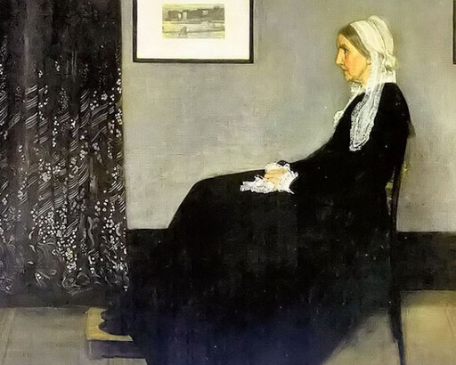 惠斯勒《母亲》。以画家惠斯勒所营造的无边的宁静和寂寞，成为众多歌颂慈母的领头作品。