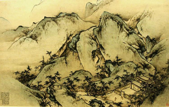 《华山图》 王履 纵34．5厘米 横50．5厘米 北京故宫博物院藏