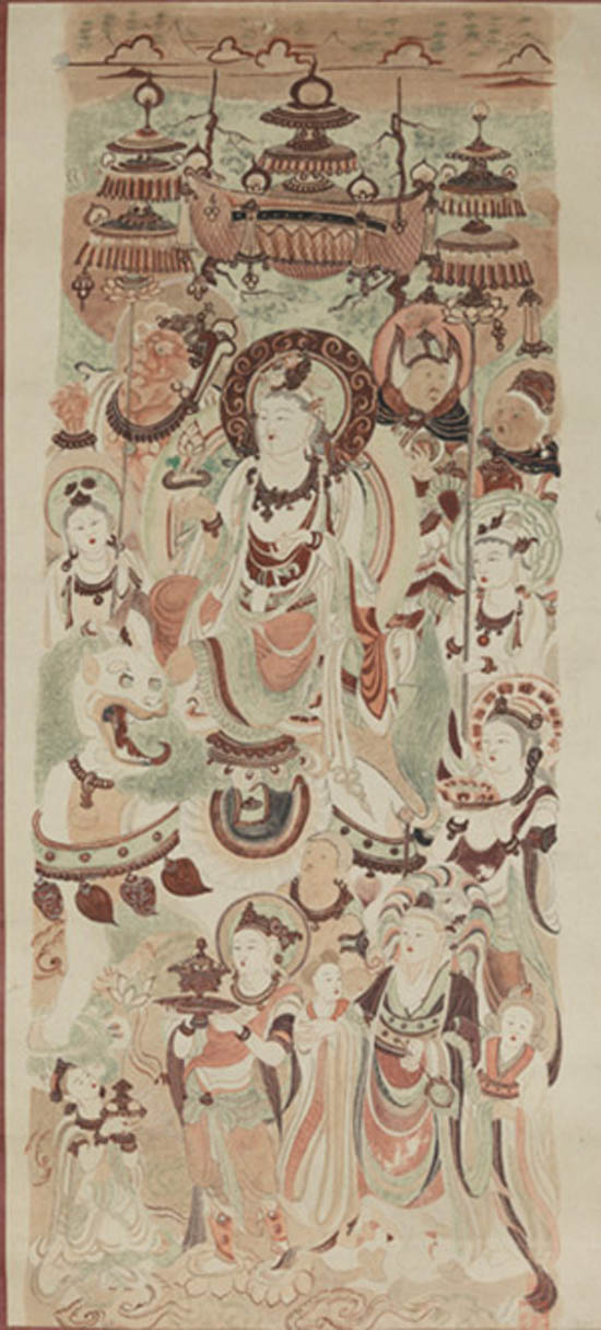 文殊变（中唐窟号不详），常沙娜 ，1945 ，108×49cm