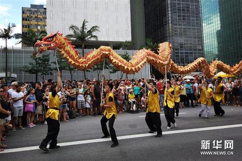 （国际·图文互动）（2）巴西圣保罗举行“唱响中国”迎新春快闪活动 