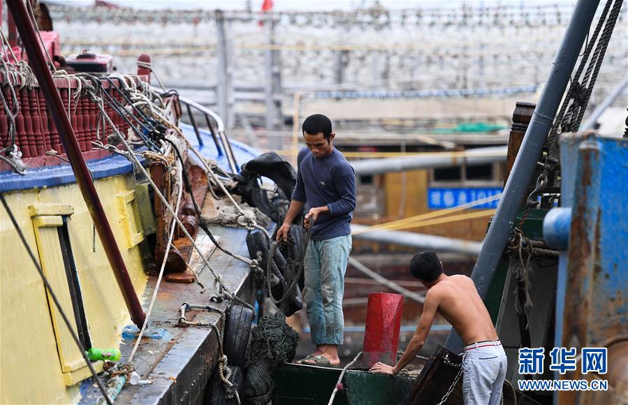 （环境）（5）海南三亚：渔船回港避“山竹”