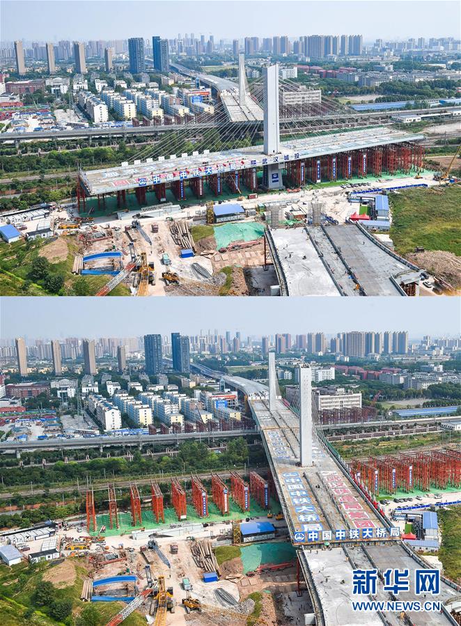 （经济）（5）武汉一座3.6万吨桥梁顺利转体跨越11条铁路线