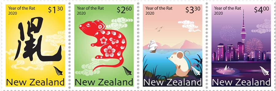 （国际·图文互动）（3）新西兰发行2020中国鼠年生肖邮票