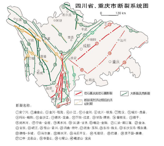 龙门山地震带,理塘地震带,木里-盐源地震区,名山-马边