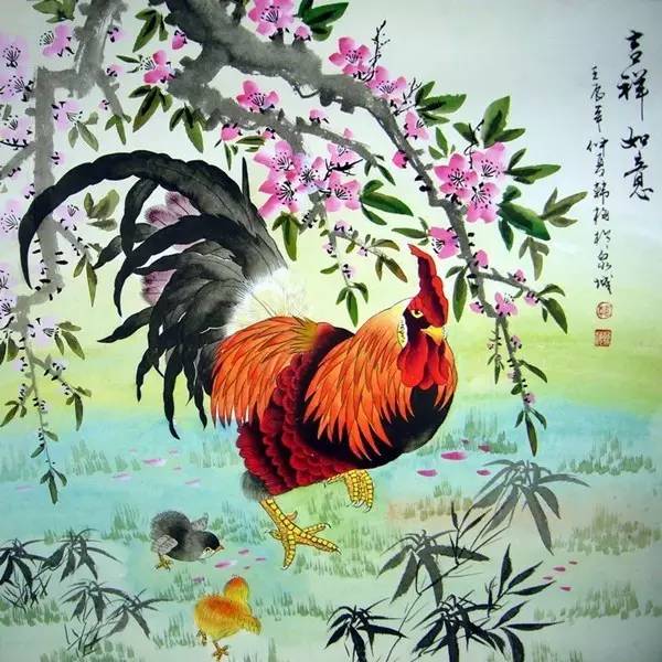 题金鸡报晓图·其二