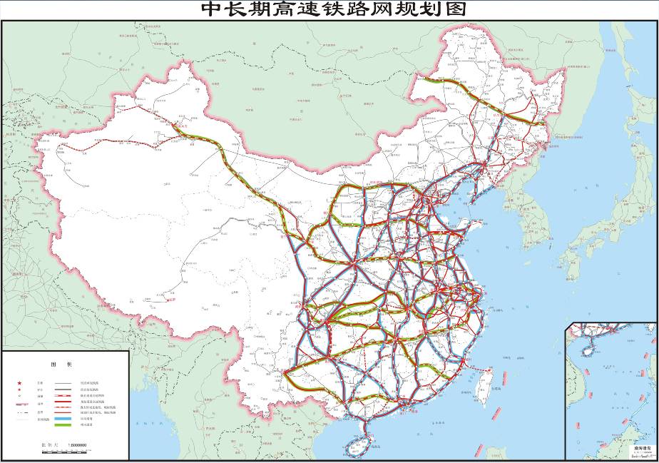 高速铁路网规划图(