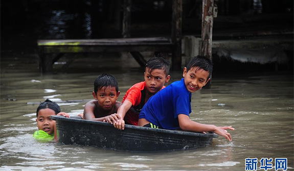 泰国南部强降雨导致洪水泛滥