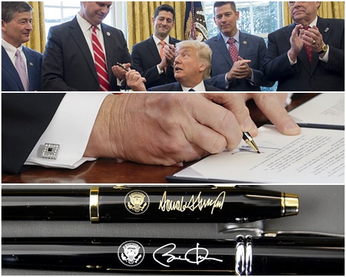 签字加送礼!新政一个月,特朗普先把“御用钢笔”用完了