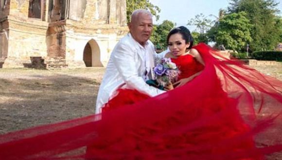 泰国骨残疾女子实现梦想 披美丽婚纱出嫁