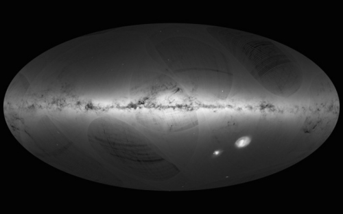 资料图：盖亚探测器初步绘制的银河系地图。