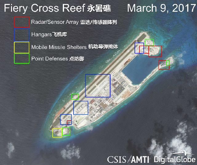 美智库报告渲染南海军事化 称中国军机随时进驻