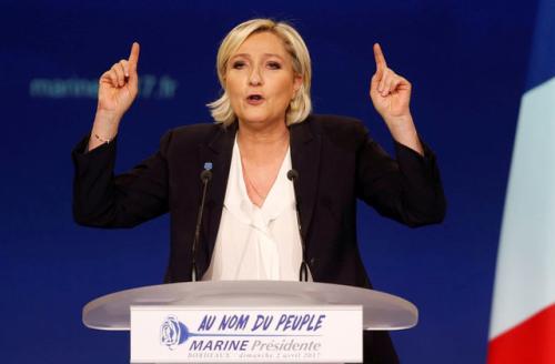 法国大选总统候选人勒庞。来源：路透社。