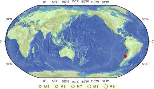 智利中部沿岸近海发生6.9级地震震源深度10公里
