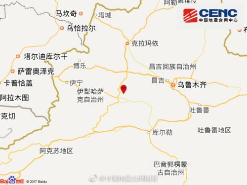 新疆伊犁州尼勒克县发生3.0级地震震源深度8千米