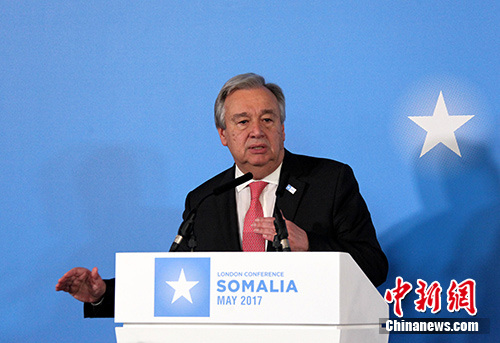 联合国秘书长古特雷斯在记者会上表示，联合国将在年底前为索马里寻求9亿美元追加援助。 <a target='_blank' href='http://www.chinanews.com/'><p align=