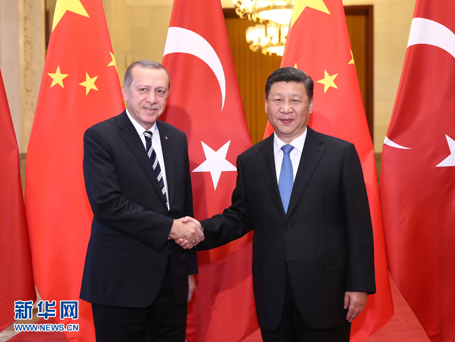 5月13日，国家主席习近平在北京人民大会堂同来华出席“一带一路”国际合作高峰论坛的土耳其总统埃尔多安举行会谈。 新华社记者 鞠鹏 摄