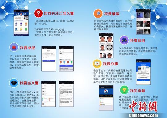 安徽“江淮义警”上线 微信平台可举报协助破案追逃