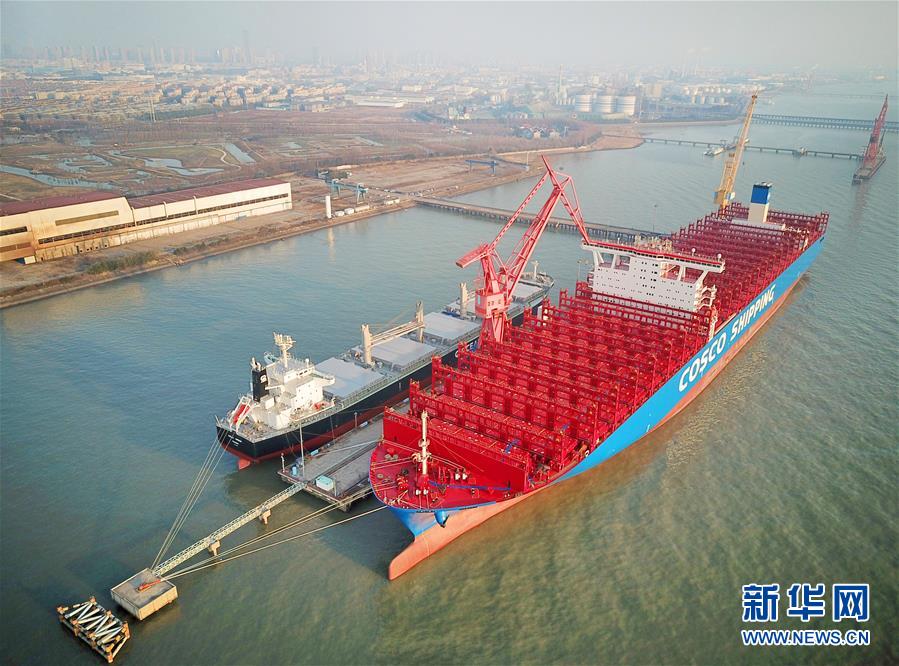 #（经济）（3）江苏南通造20000箱级集装箱船命名交付