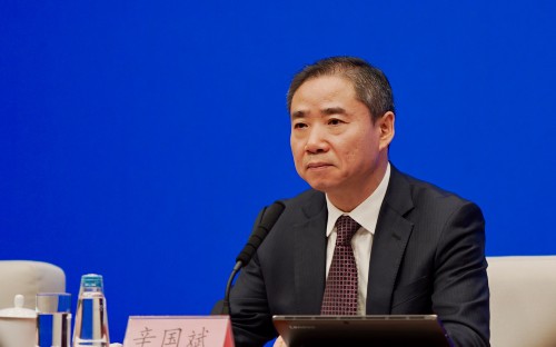 工业和信息化部副部长辛国斌 央视网记者刘亮 摄