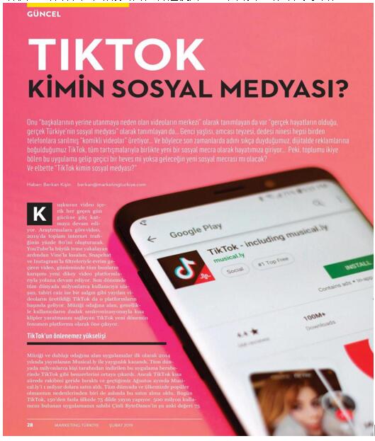 TikTok登上土耳其知名刊物：受各年龄段用户喜爱
