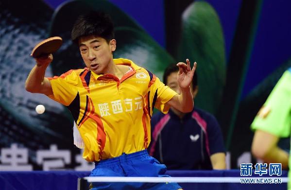 （体育）（1）乒乓球——全运会资格赛：赛林威胜李卓阳