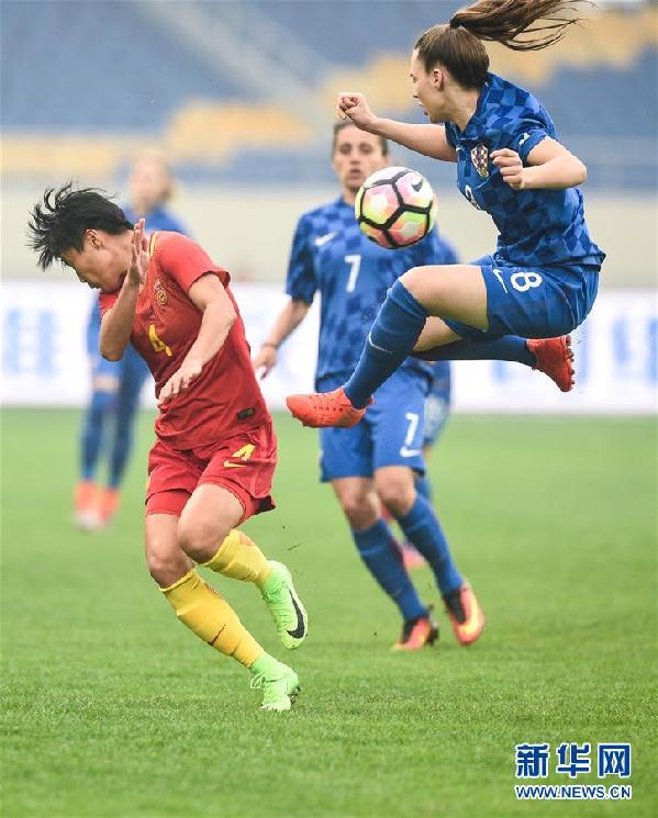 （体育）（4）足球——中国之队国际赛：中国女足胜克罗地亚