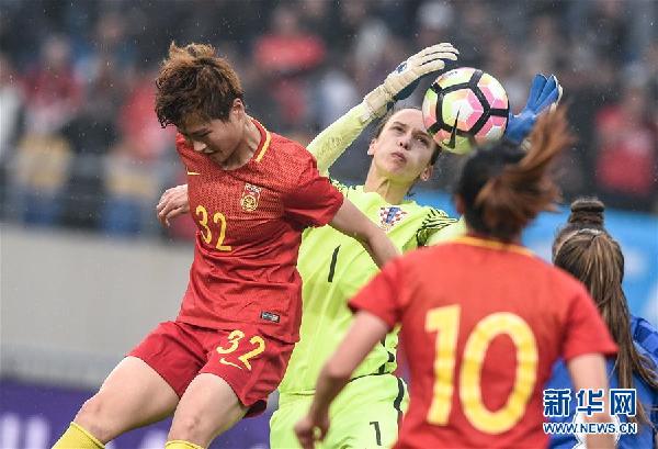 （体育）（10）足球——中国之队国际赛：中国女足胜克罗地亚