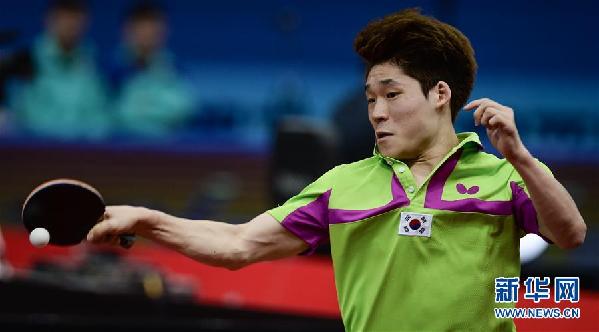 （体育）（1）乒乓球——亚锦赛男子团体半决赛：韩国队晋级决赛