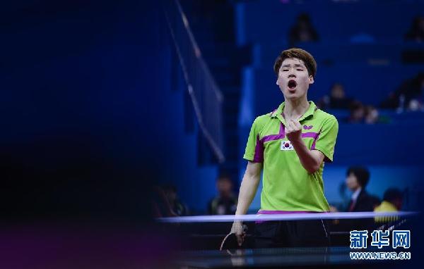 （体育）（5）乒乓球——亚锦赛男子团体半决赛：韩国队晋级决赛