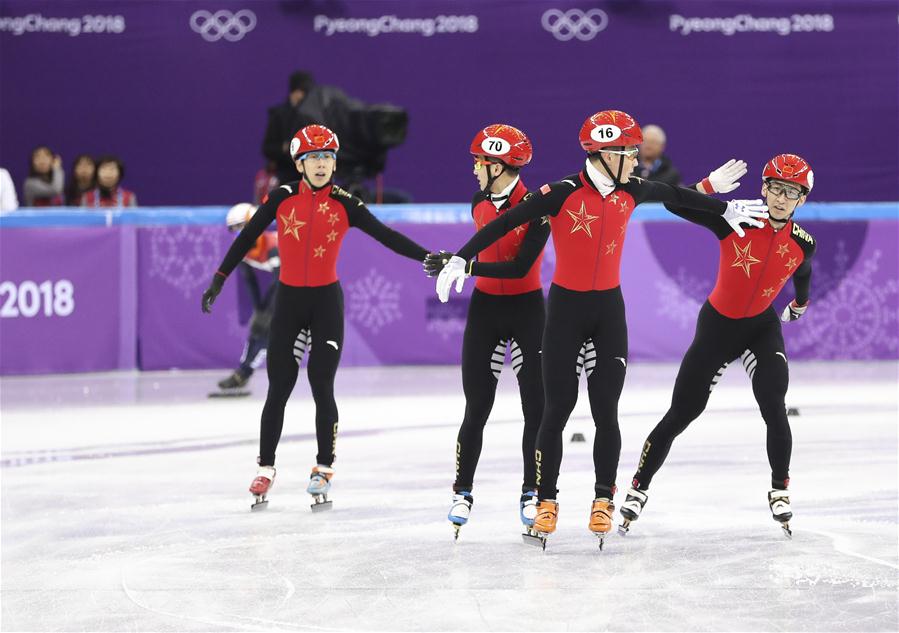 （冬奥会）（8）短道速滑——男子5000米接力：中国队晋级决赛