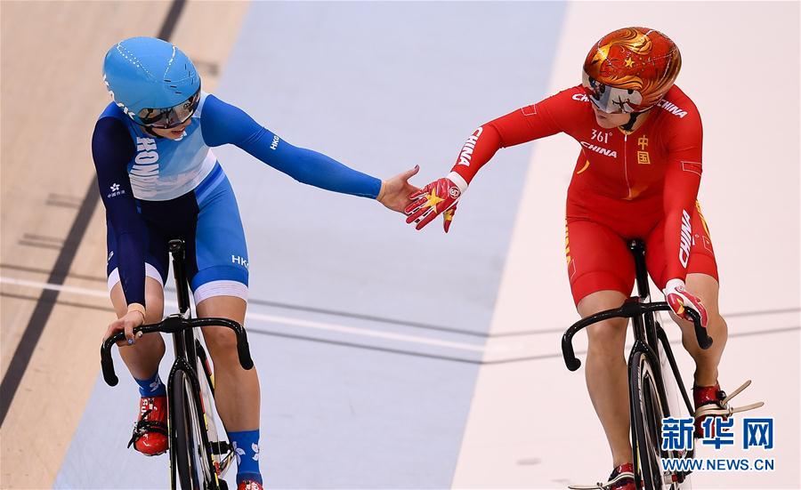 （亚运会）（4）场地自行车——女子团体竞速：中国夺冠