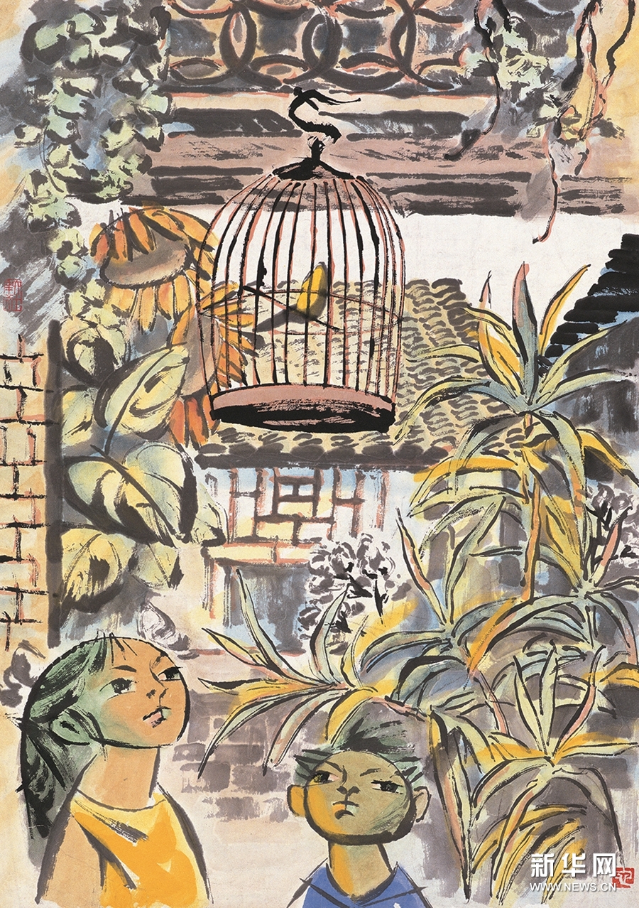 中国画 谛听 46x35cm 60年代