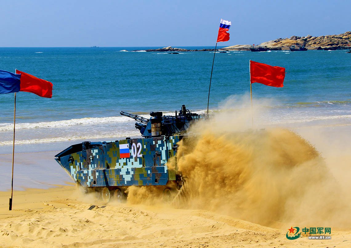 海上登陆接力赛首轮结束 中国队暂居第一