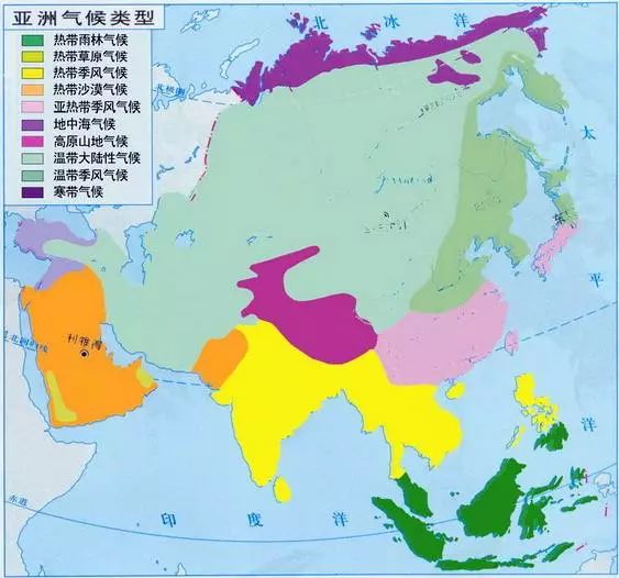 亚洲地图气候图片