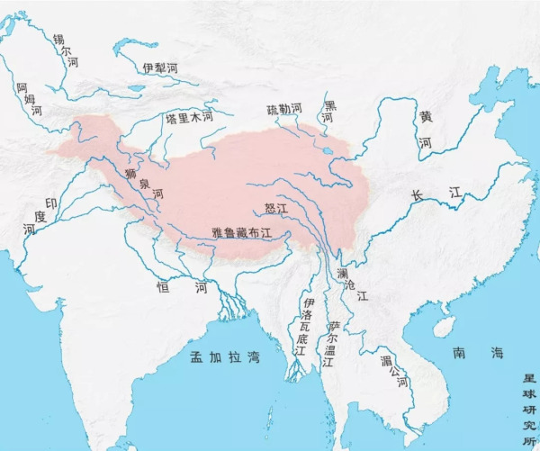 青藏地区河流分布图图片