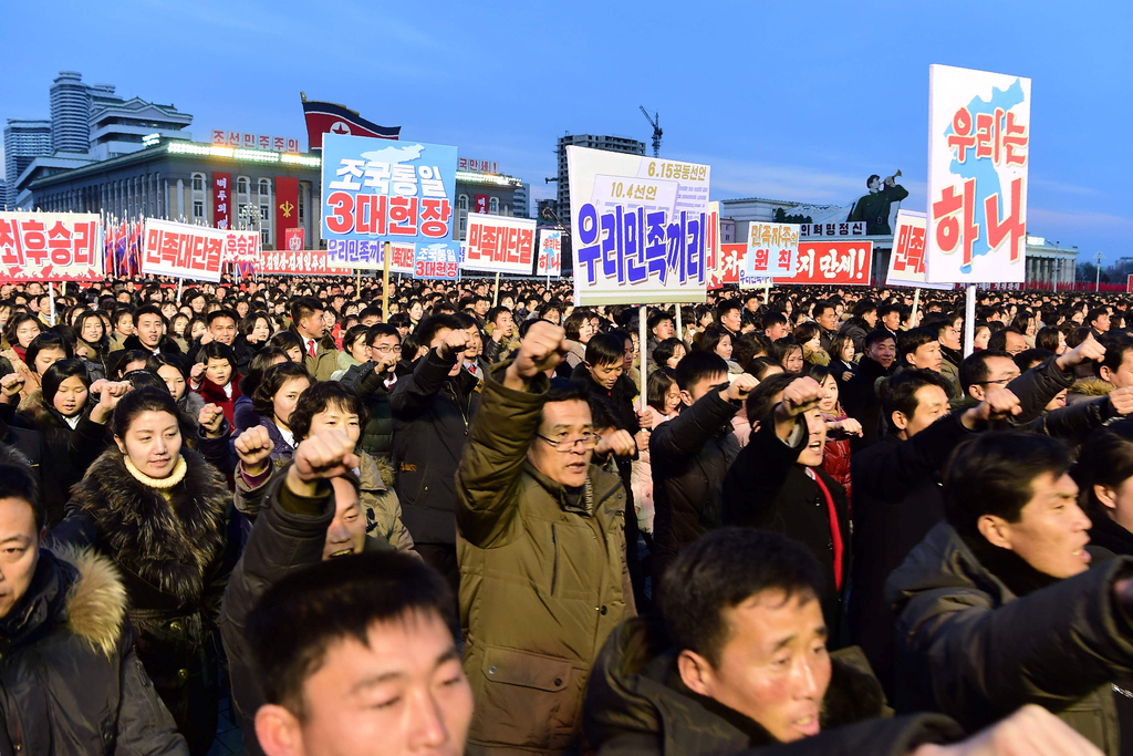 朝鮮最高人民會議常任委員長金永南,內閣總理朴鳳柱,朝鮮勞動黨中央