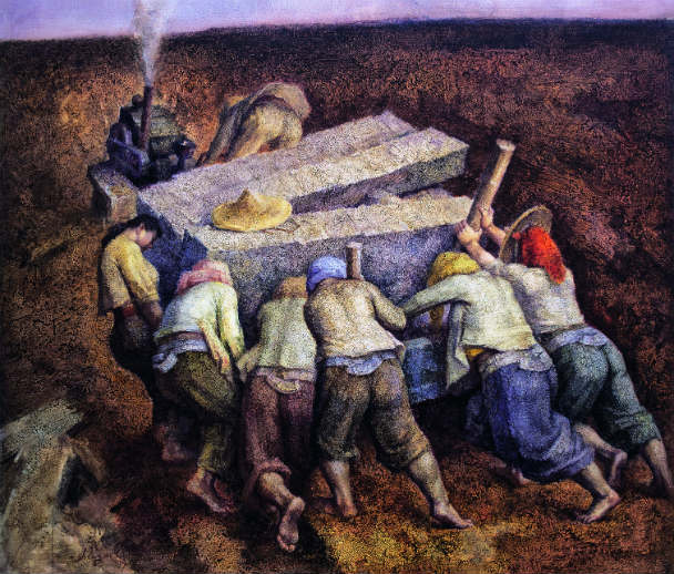 《同心协力》(水彩)黄增炎 1999年