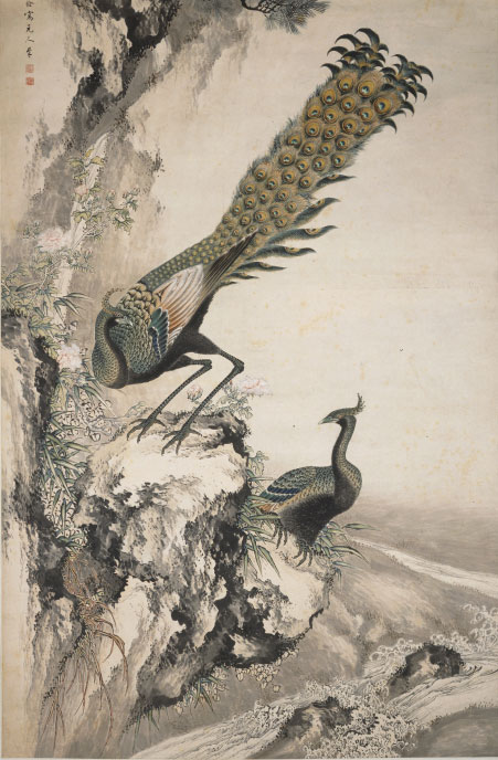 清 沈铨 《孔雀图轴》上海博物馆藏